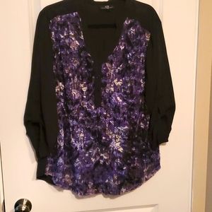 AGB blouse with lace overlay size 1X